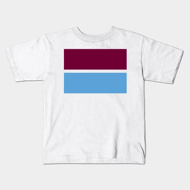 Aston Villa Claret and Blue Bands Kids T-Shirt by Culture-Factory